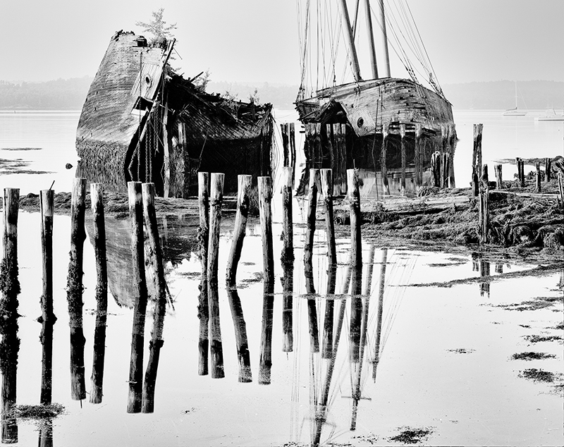 Pilings, Tall Ships, Sheepscot River, Maine