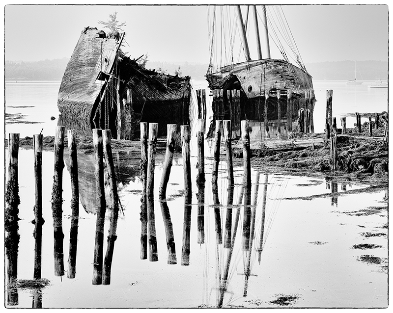 Pilings, Tall Ships, Sheepscot River, Maine#1